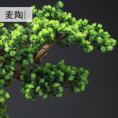 美帮汇仿真新中式迎客松盆景绿植客厅酒店家居玄关装饰品样板间软装摆件