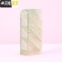 三维工匠斜插式笔筒ins文具收纳盒女创意时尚可爱透明亚克力多功能桌面少女心小学生网红儿童大容量四格倾斜笔桶 透明款-绿色