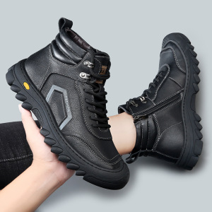 棉鞋男皮毛一体冬季新款男士保暖加厚雪地靴子男户外登山棉鞋