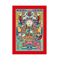 福人福地伴手礼财神门神门贴纸过年装饰春节画像年画墙贴画高档新款国风
