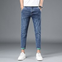 高品质夏季薄款九分牛仔裤男士修身小脚裤弹力休闲裤子男韩版潮流