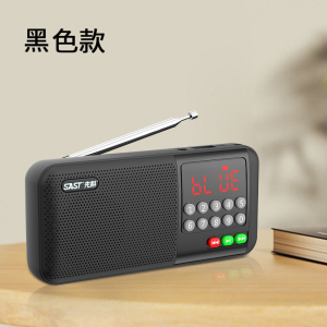 先科(SAST)多功能插卡蓝牙收音机 V20 黑色+16G内存卡 高保真大喇叭超长续航迷你小巧便携可调频环绕音效
