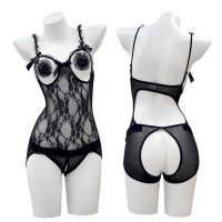 姬欲情趣连体衣露胸乳贴性感制服诱惑夫妻调情免脱蕾丝内衣9924