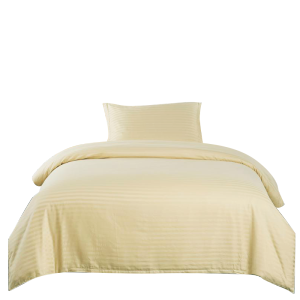 比韩纯色条纹款床上用品三件套默认米黄色其他颜色请备注