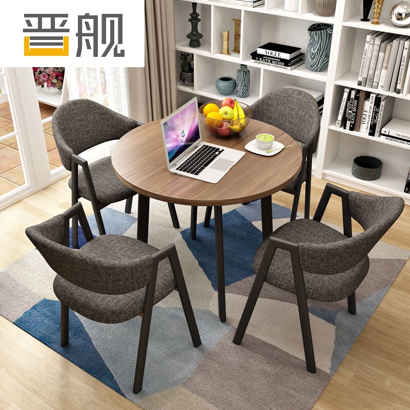 晋舰洽谈桌简易接待桌椅组合办公室休息桌奶茶店餐桌休闲桌组合二