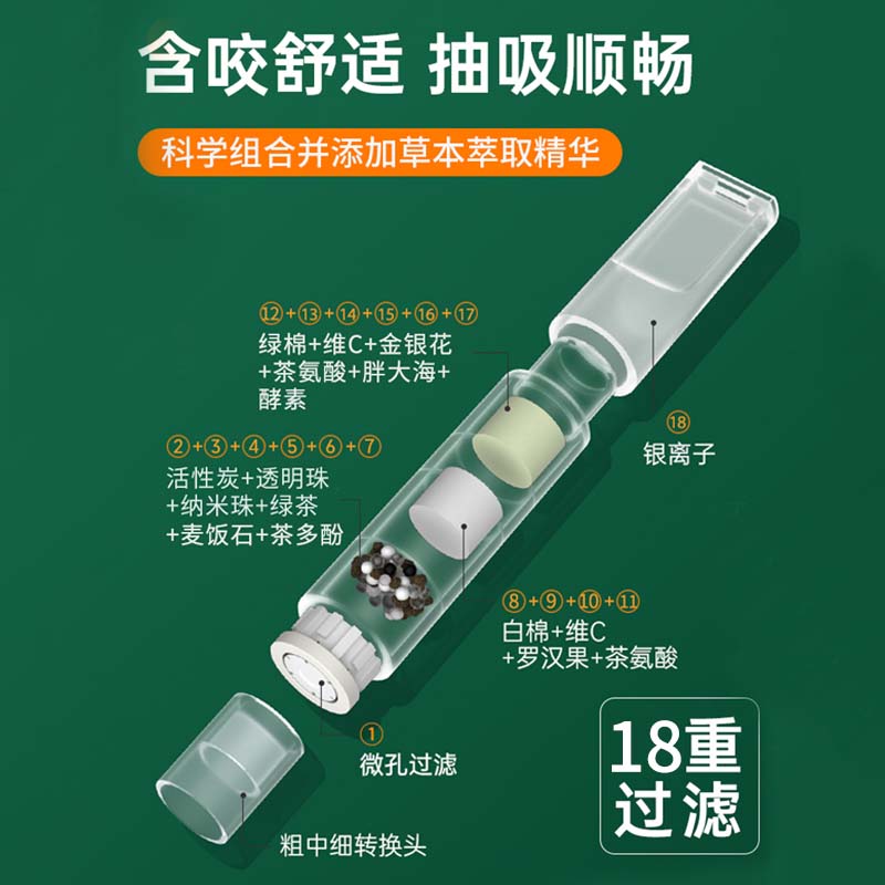 正牌(ZOBO)一次性过滤硅胶软咬嘴烟嘴粗 中 细三用10支/盒10盒装100支 ZB-415