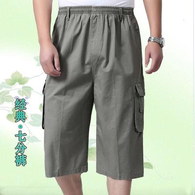 七分裤/五分裤-夏季中老年男士短裤宽松大码爸爸装松紧腰男裤莎丞