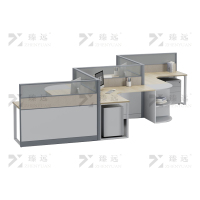 臻远 ZYGW-131屏风工作卡位职员桌办公桌含活动柜 S型四人位