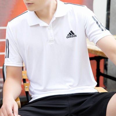 阿迪达斯男装2021夏季新款翻领运动POLO衫速干短袖宽松T恤DU0849