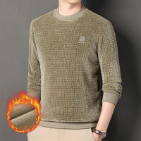 同款秋冬季新款双面奥利绒卫衣男士加绒加厚保暖圆领打底衫男