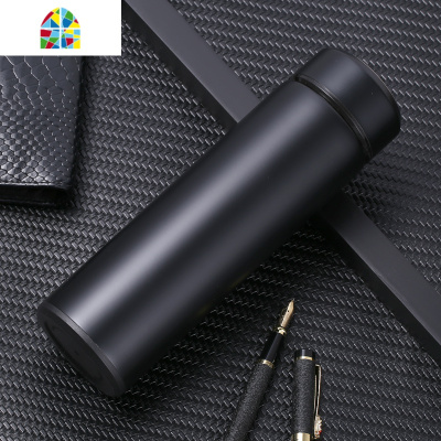 保温杯男女士便携304不锈钢水杯时尚真空不锈钢泡茶商务定制logo FENGHOU 智能显示温度深蓝色500ml