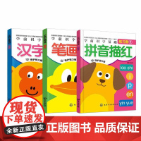 正版图书 学前拼音、笔画、汉字描红练习册全3册 3-6岁幼升小识字基础练习本