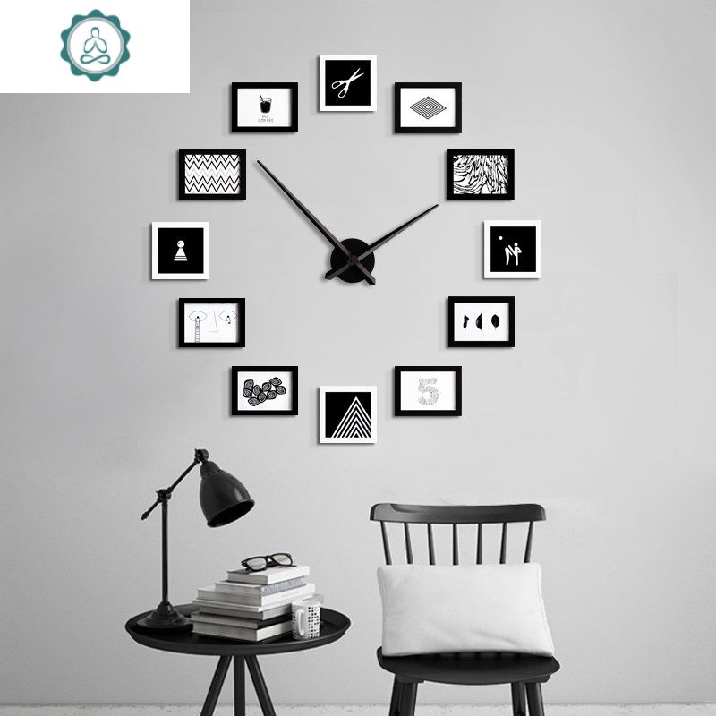 照片墙装饰现代简约装饰挂墙组合北欧创意个性餐客厅免打孔相框墙 封