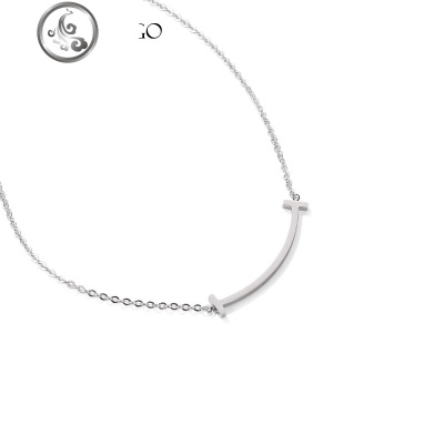 日韩笑脸项链女韩版简约学生森系微笑锁骨链网红玫瑰金钛钢配饰品 JiMi