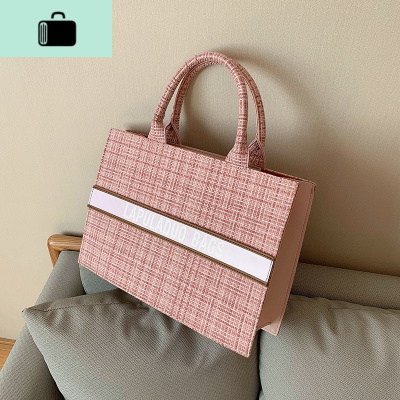 时尚大包包2020新款潮网红格纹手提包高级感洋气腋下包韩版托特包NEW LAKE女士单肩包