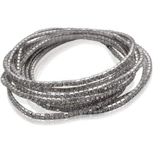 GUESS件闪耀仿钻女式弹性手链 时尚优雅多层叠搭配饰品 initial