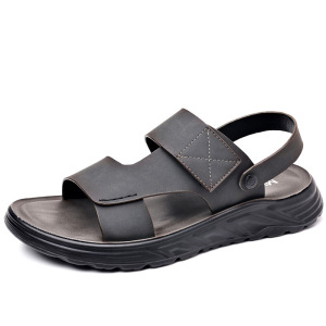 凉鞋男士潮款2025夏季外穿真皮休闲沙滩鞋男防滑可开车两用拖鞋子