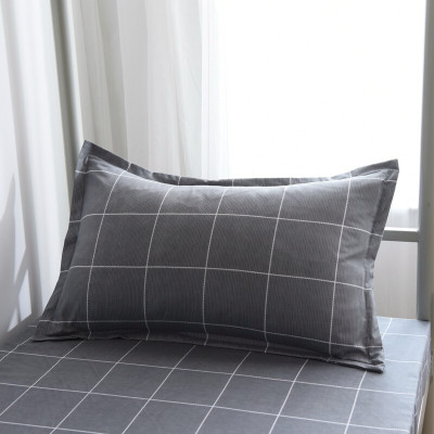 点途 DT-15 亲肤三件套0.9/1.2米床床上用品床单枕套被套 灰色格子