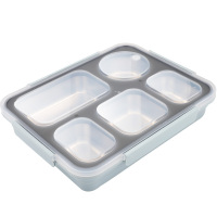 家柏饰(CORATED)金属保温餐盒带饭学生饭盒茶具高中生大号上班族分隔型长方形便当盒