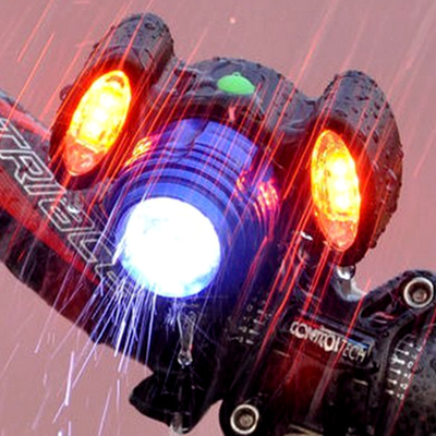  儿童山地自行车车灯夜间警示闪光夜行闪电客手电筒骑行照明夜灯强光前灯