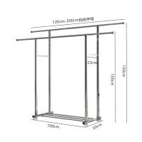 三维工匠衣架落地折叠室内家用双杆凉衣架晒架室外移动晾衣 [双杆双层鞋架]长1.4米-2.4米可伸缩/高1.5-1.晾衣杆