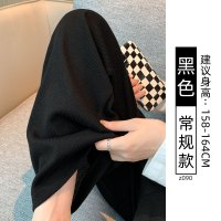 雪尼尔阔腿裤女新款冬季休闲直筒加绒加厚灰色针织灯芯绒裤子_985