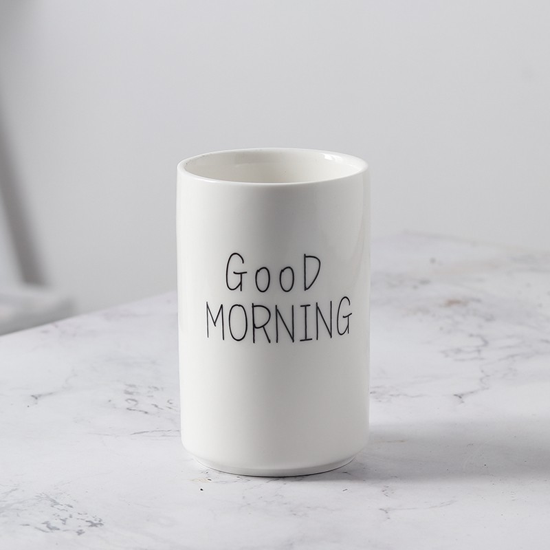 创意一对陶瓷牙刷杯洗漱杯刷牙杯子家用简约牙缸杯 三维工匠 good