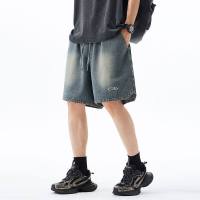 2026新款美式复古水洗直筒牛仔短裤男潮牌嘻哈街头宽松阔腿五分裤