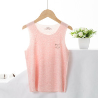 夏季儿童背心套装男女童无痕莫代尔内衣短裤彩棉中大童打底衫无袖