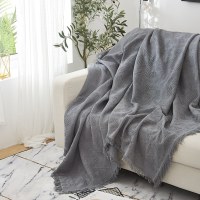 家柏饰(CORATED)北欧沙发布全盖色沙发巾毯子单人沙发套沙发垫盖布罩 岩灰菱形格 90*240cm