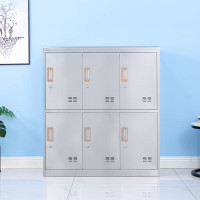 域赢304不锈钢六门存储柜办公柜员工柜多门存包柜鞋柜资料柜
