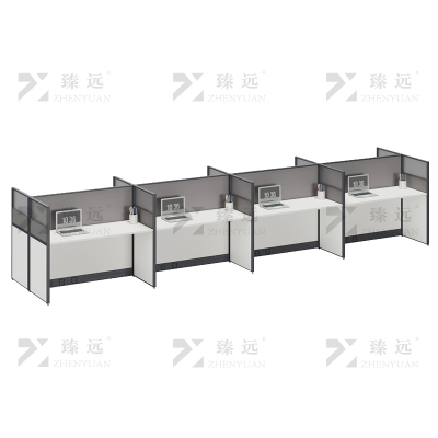 臻远 ZYGW-107职员桌办公桌屏风工作卡位 对坐八人位