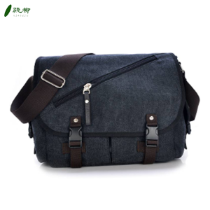 帆布斜挎包单肩包 黑色(宽33cm 高28cm 厚12cm)/个