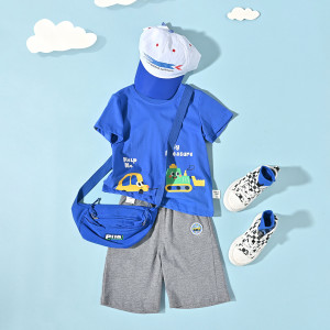 [1件3折]铅笔俱乐部童装2025夏装新款男小童短裤儿童五分裤子宝宝针织中裤