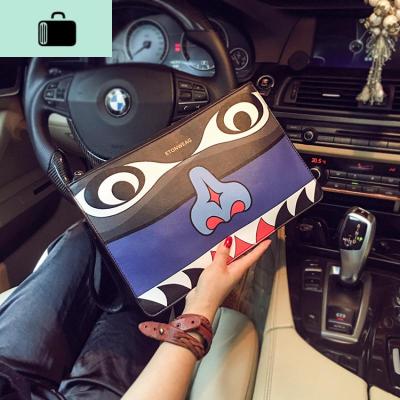 原创设计时尚青年男女手包个性潮流皮质街头手拿包手腕包单肩包NEWLAKE黑色男士手拿包黑色