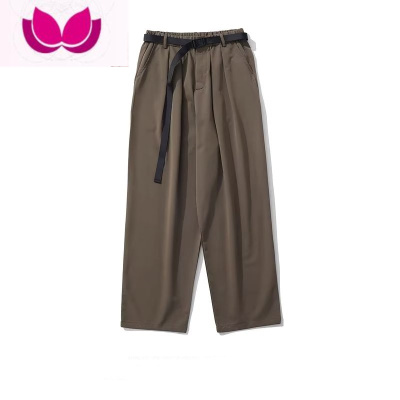 七斓春季新款美式复古咖色直筒垂感西装裤男女宽松休闲百搭小众阔腿裤