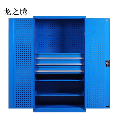 龙之腾工具柜加厚铁皮储物柜工厂车间用带抽屉汽修多功能收纳柜通门内三抽柜蓝色