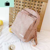 古着感少女书包女韩版简约百搭休闲背包小清新PU软皮大学生双肩包NEW LAKE