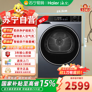 海尔(Haier)GA100-58E热泵烘干机家用10公斤干衣机衣物护理机双擎双变频除菌螨4重净滤