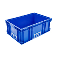 翌嘉YJ4121743 可堆式物流箱塑料周转箱塑料储物箱 无盖蓝色 600*400*230