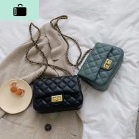 质感包包女2020新款时尚洋气菱格链条韩版百搭绣线单肩斜挎小方包NEW LAKE女士单肩包