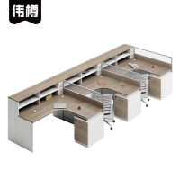 伟樽屏风工位三人位带三椅420*150*110cm套