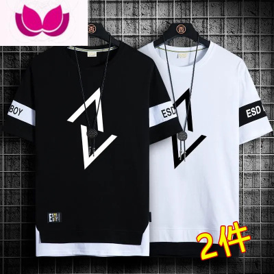 七斓夏季短袖t恤男潮牌2022新款半袖男士体恤衫潮流帅气学生宽松衣服T