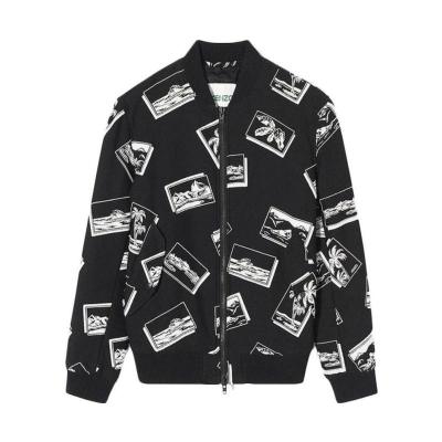 高田贤三(Kenzo)男运动卫衣纯色拼接印花棒球外套情侣款百搭套头