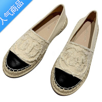 SUNTEK小香风渔夫鞋女厚底2023新款春季平底帆布鞋懒人草编一脚蹬乐福鞋