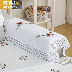 沙发靠背巾蕾丝沙发巾布艺扶手巾盖布白色搭巾后背巾简约四季通用 三维工匠坐垫