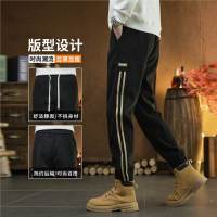 秋冬款博奥绒束脚休闲裤男士束脚休闲裤时尚百搭运动卫裤男长裤子