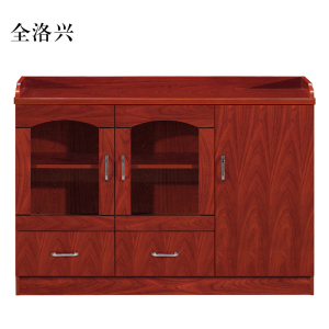 全洛兴胡桃色餐边柜简约茶水柜三门1200*400*860