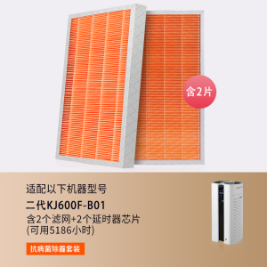 适配完美宜悦空气净化器滤网2代滤芯KJ600F-B01[抗菌纯hepa]
