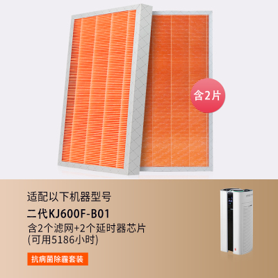 适配完美宜悦空气净化器滤网2代滤芯KJ600F-B01[抗菌纯hepa]